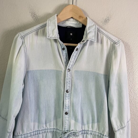 G-STAR RAW Womens Small Modern Arc 3D Shirt Light Wt Luda Denim Dress - Picture 9 of 16